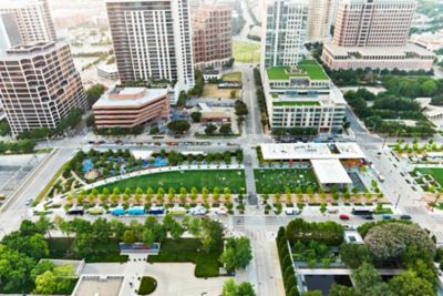 Aerial view of buildings in the daylight