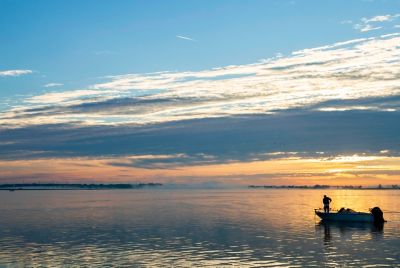 Fishing on a lake
