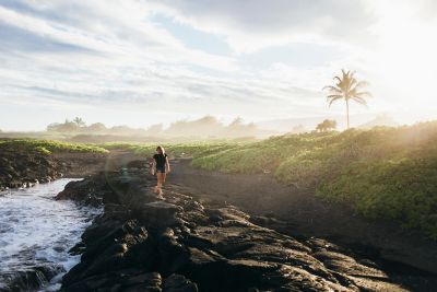 Person walking on the beach