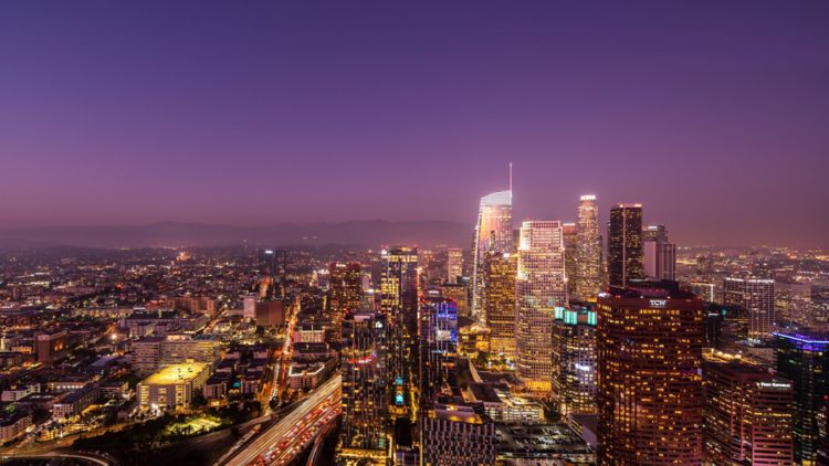 Aerial View - Los Angeles Skyline