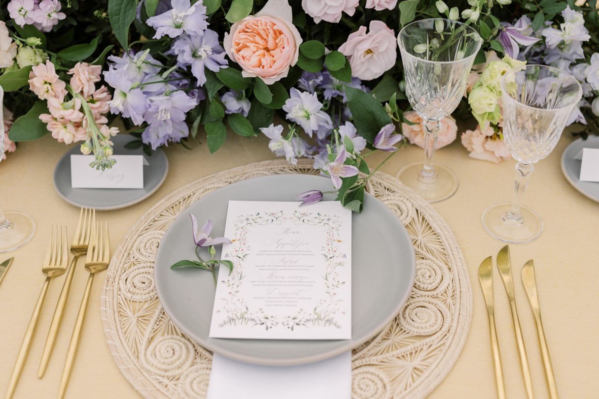 Wedding table place setting