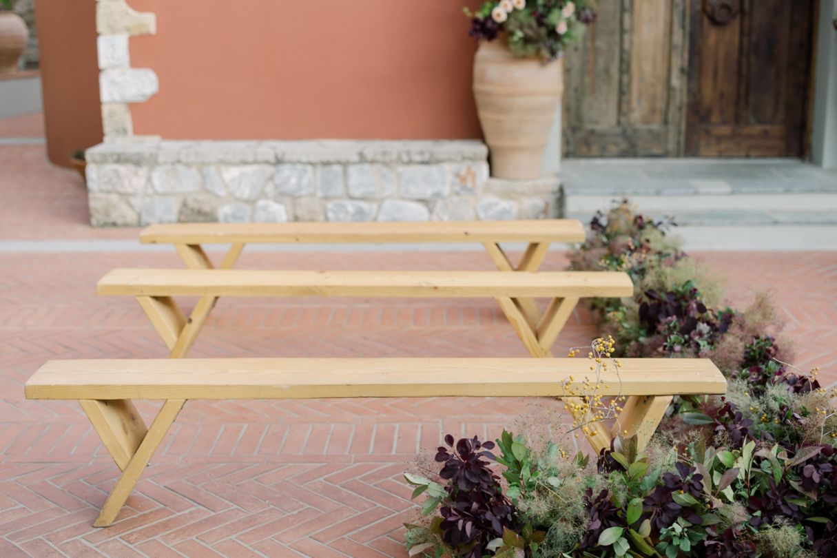 Benches for wedding attendees