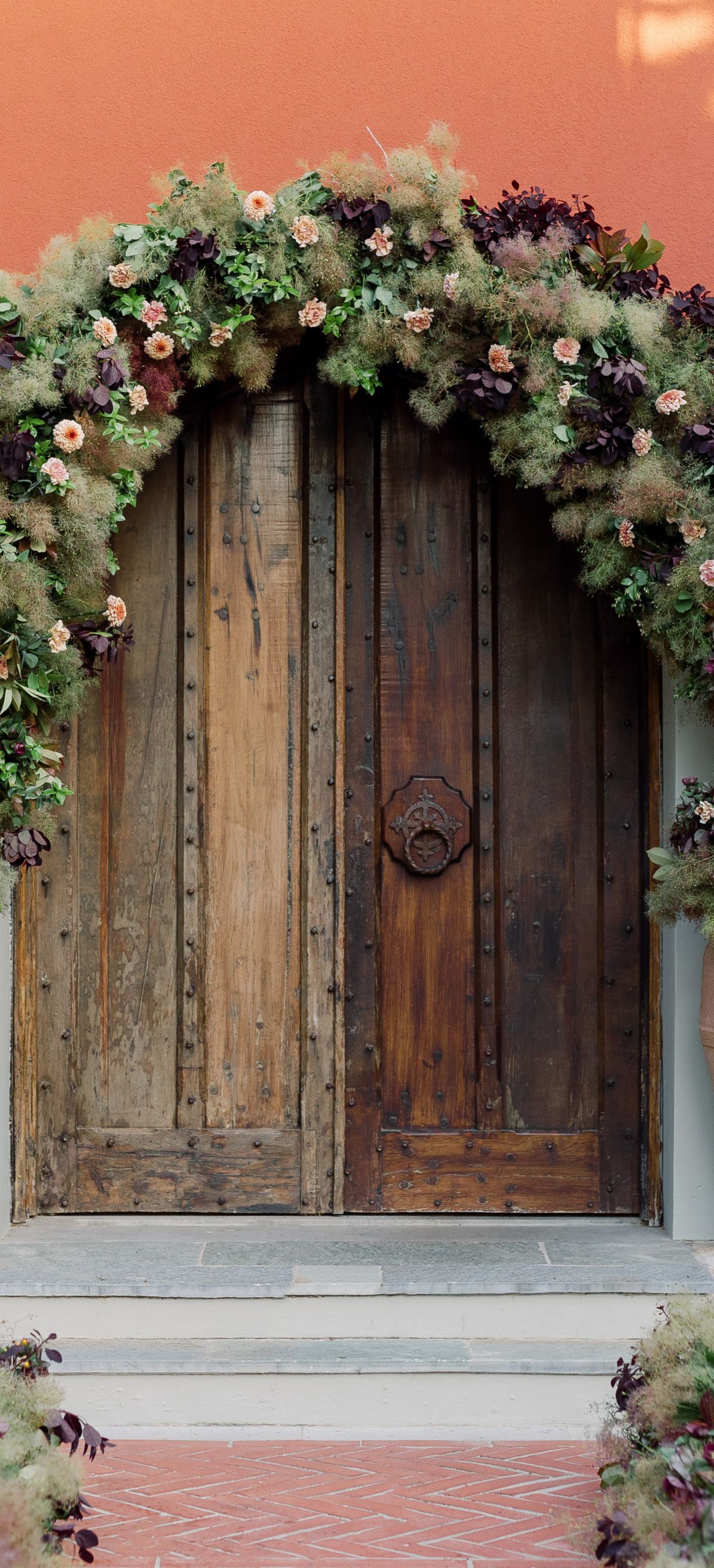 Wedding ceremony floral arch