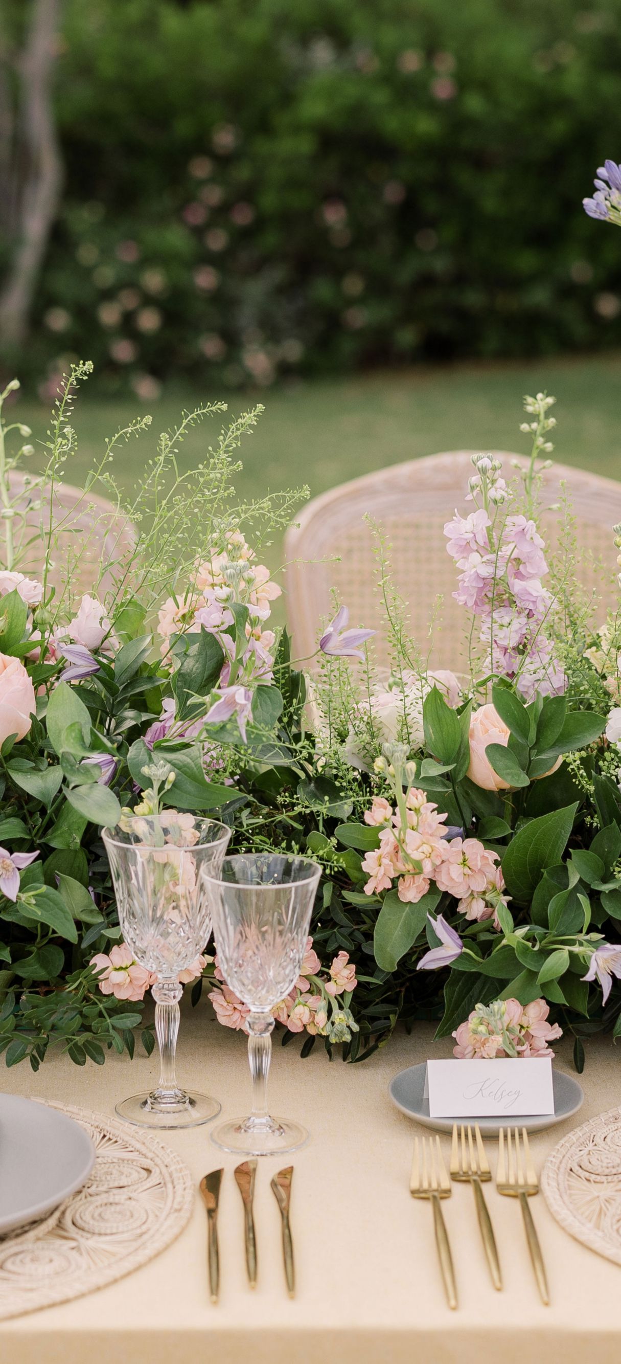 Wedding reception table dinner settings