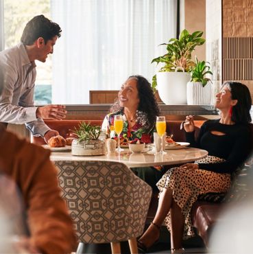 Marriott guests enjoying their dining experience