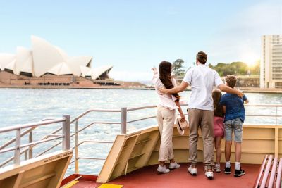 Family on ferry
