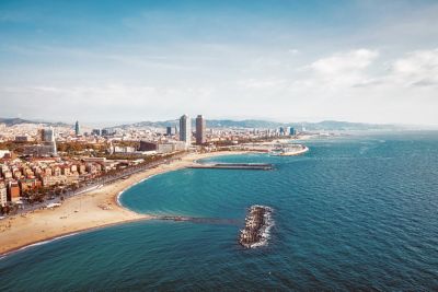 Aerial view of Barcelona Beach