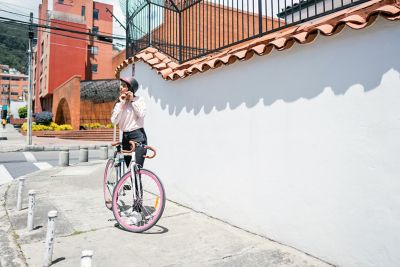 A cyclist in Bogotá