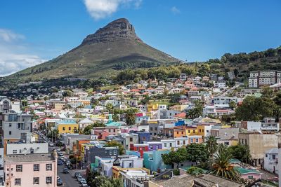Aerial view of homes in Cape Town