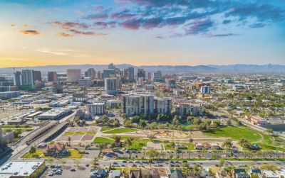 Aerial view of the city