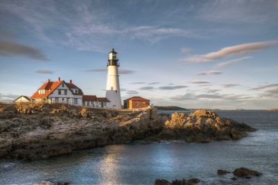 lighthouse at sunset