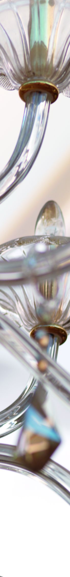 Close-up view of an ornate glass chandelier