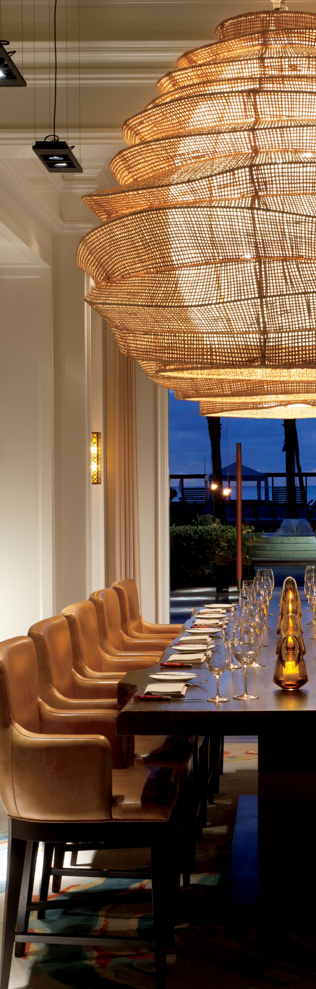 A private table at SEVEN, named for the beach outside