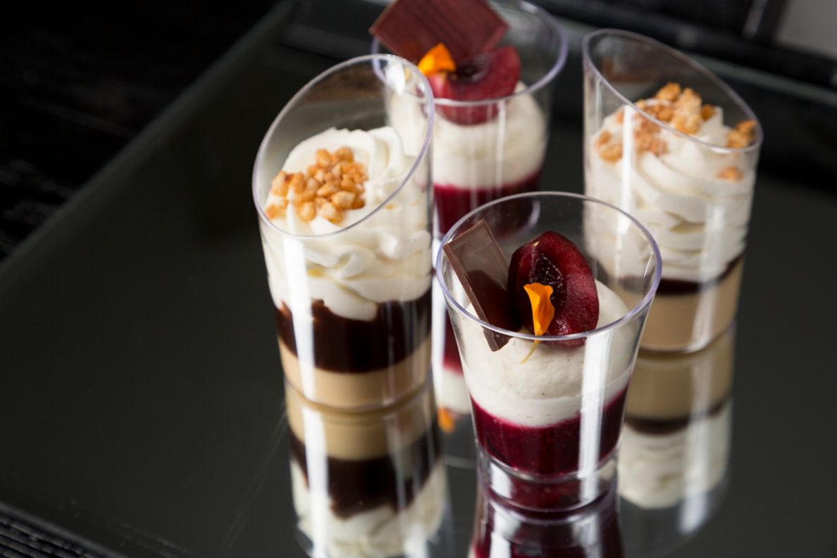 Layered deserts in small cups.