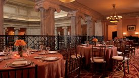 Interior views and architectural detailing make the hotel?s mezzanine spaces original wedding venues