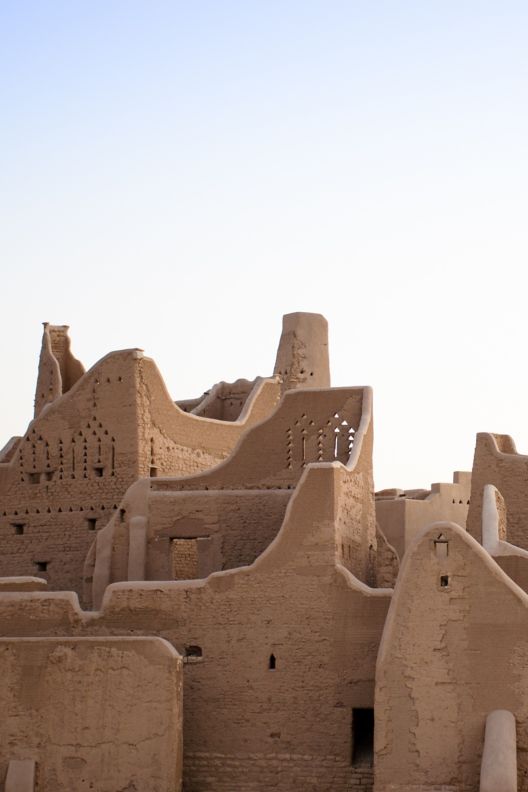 Historical buildings made of clay. 