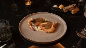 The Pantry restaurant – Seabass and prawns 