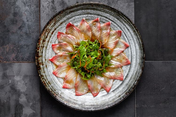 Yellowtail sashimi at ROKA