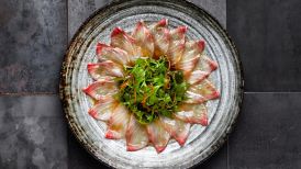 Yellowtail sashimi at ROKA