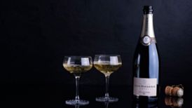 Champagne bottle with champagne glasses