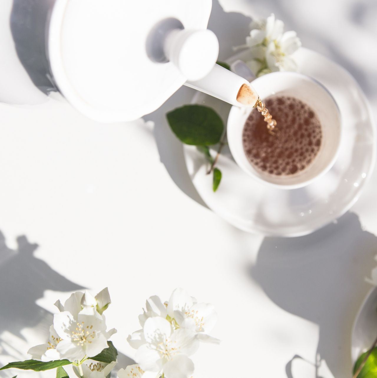 Tea with white flower