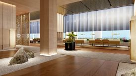 Lobby with Japanese dry landscape garden