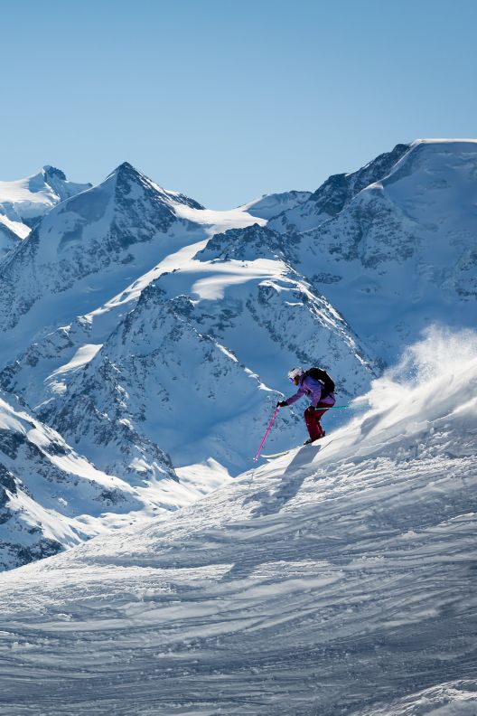 Skiing on Swiss Alps