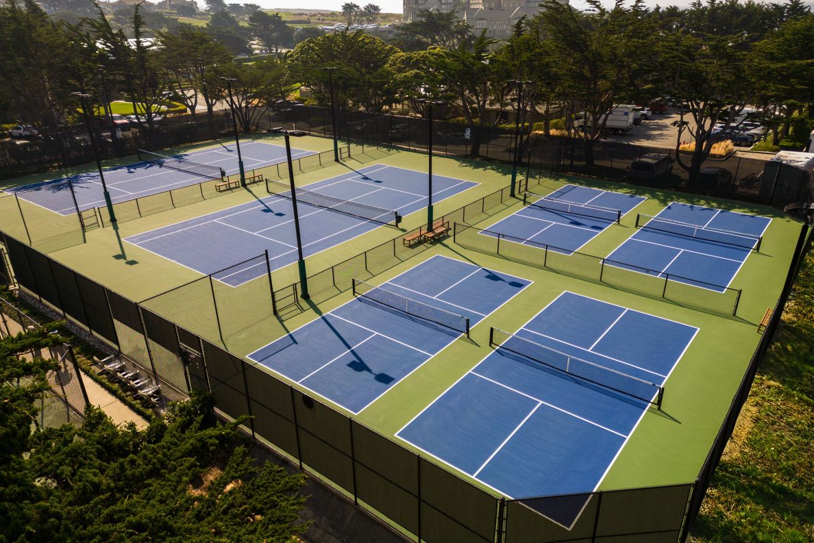 Aerial view of Pickleball courts