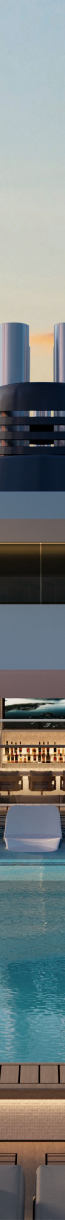 A yacht deck with a pool and lounge chairs