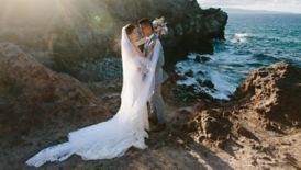 Wedding Photos dramatic shoreline