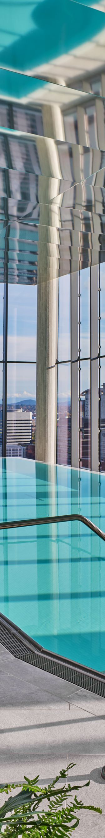 Infinity pool on the 19th floor with vast views