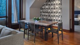 Four Bedroom Residence: Dining table with expansiv