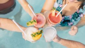 Cocktails at the Sarasota beach club pool