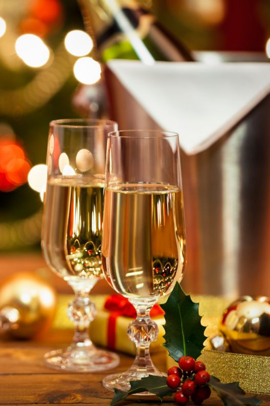 Holiday champagne cocktail