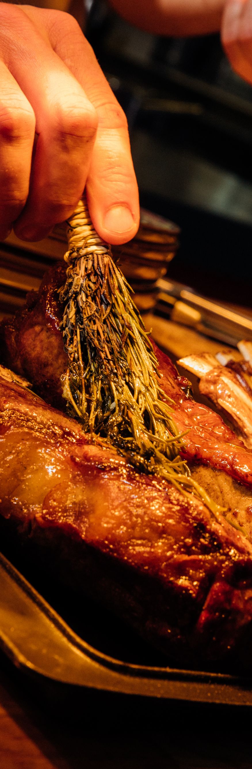 Marinieren eines Steaks