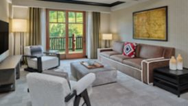 Living/seating area in residential suite, mountain
