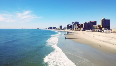 An aerial view of the shore