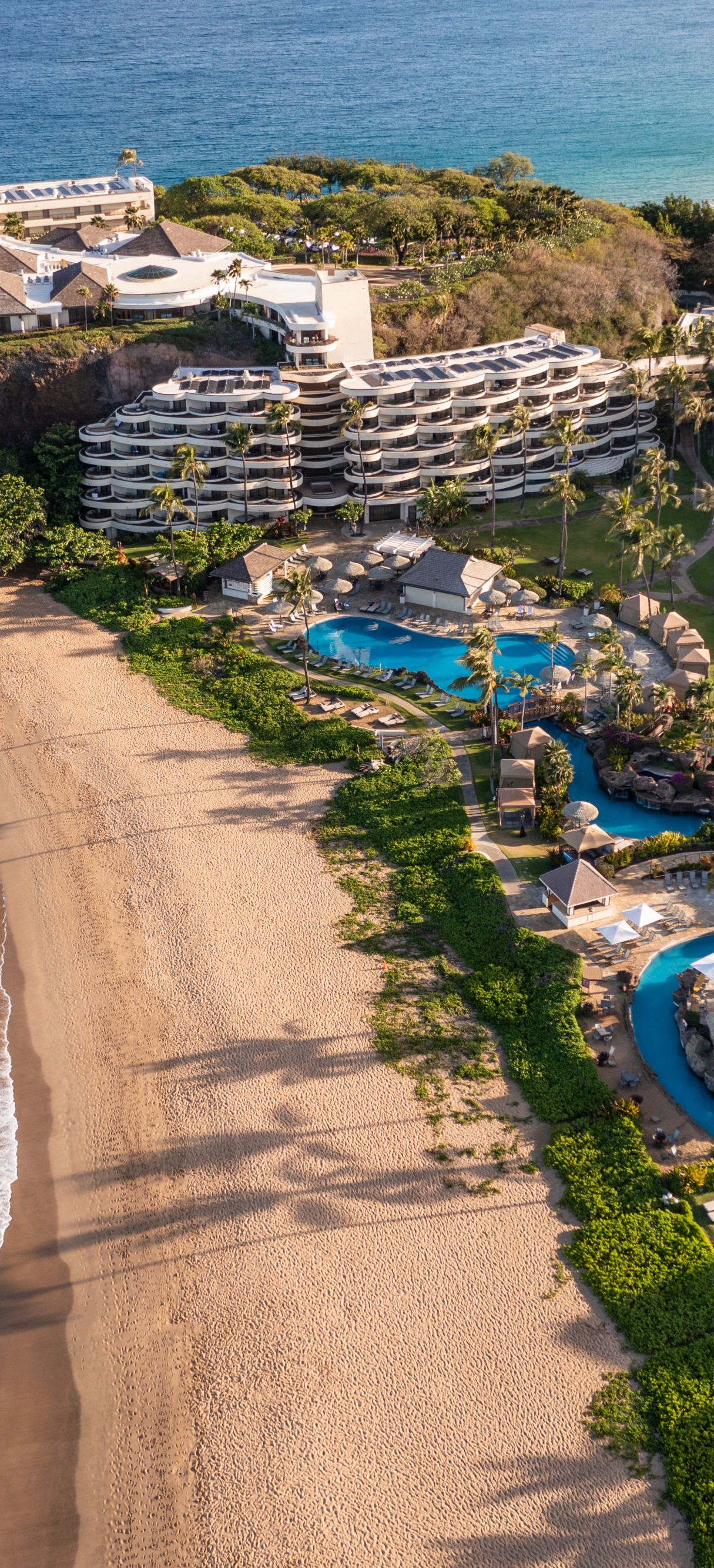 Aerial of Sheraton Maui with pool and beach