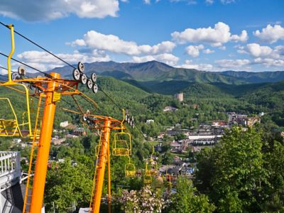 Ski lift during the summertime