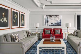 This suite?s new design features contemporary artwork rooms and a terrace with stunning city views of downtown Washington, D.C.