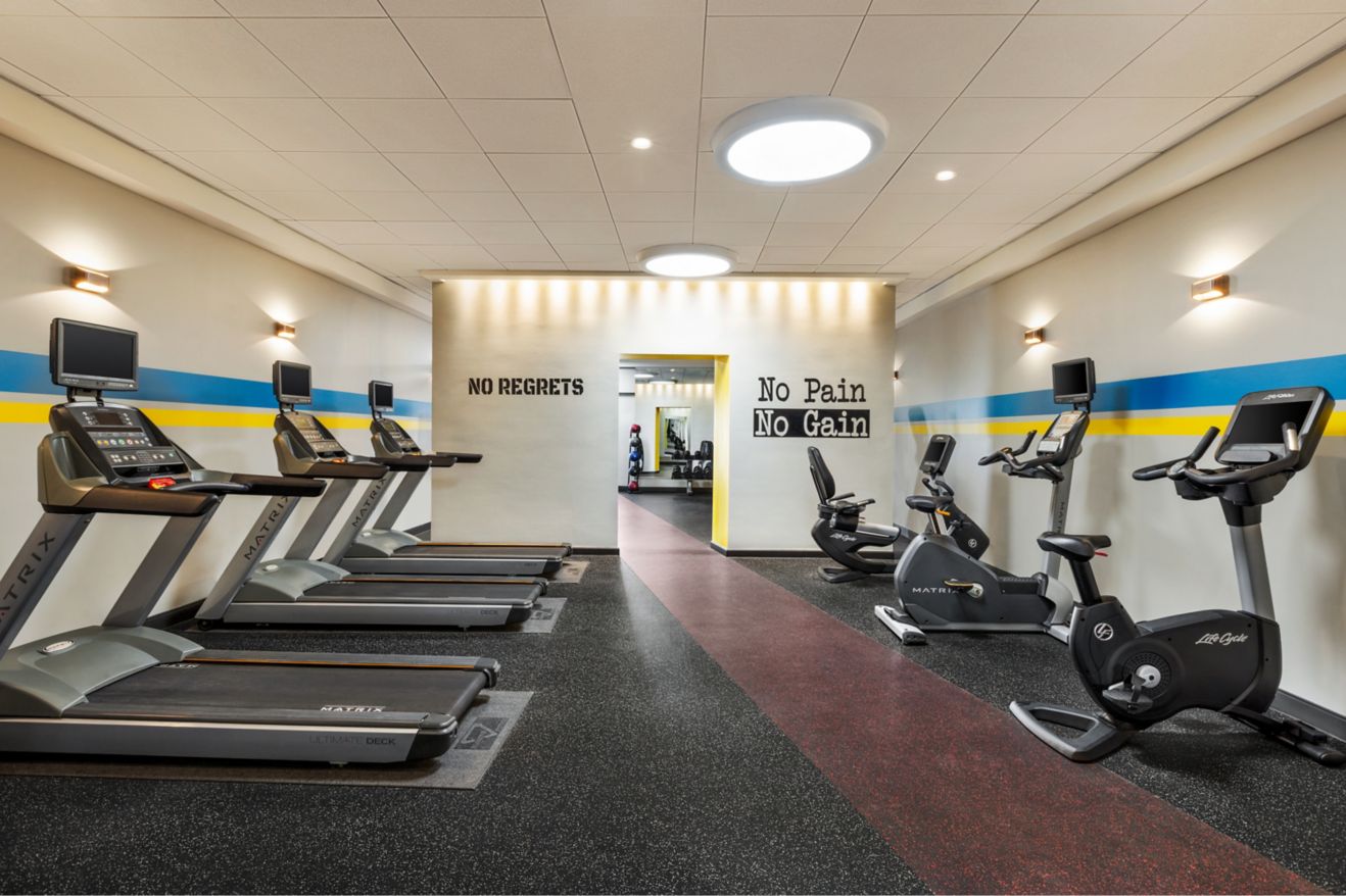 Fitness Center with treadmills and bikes