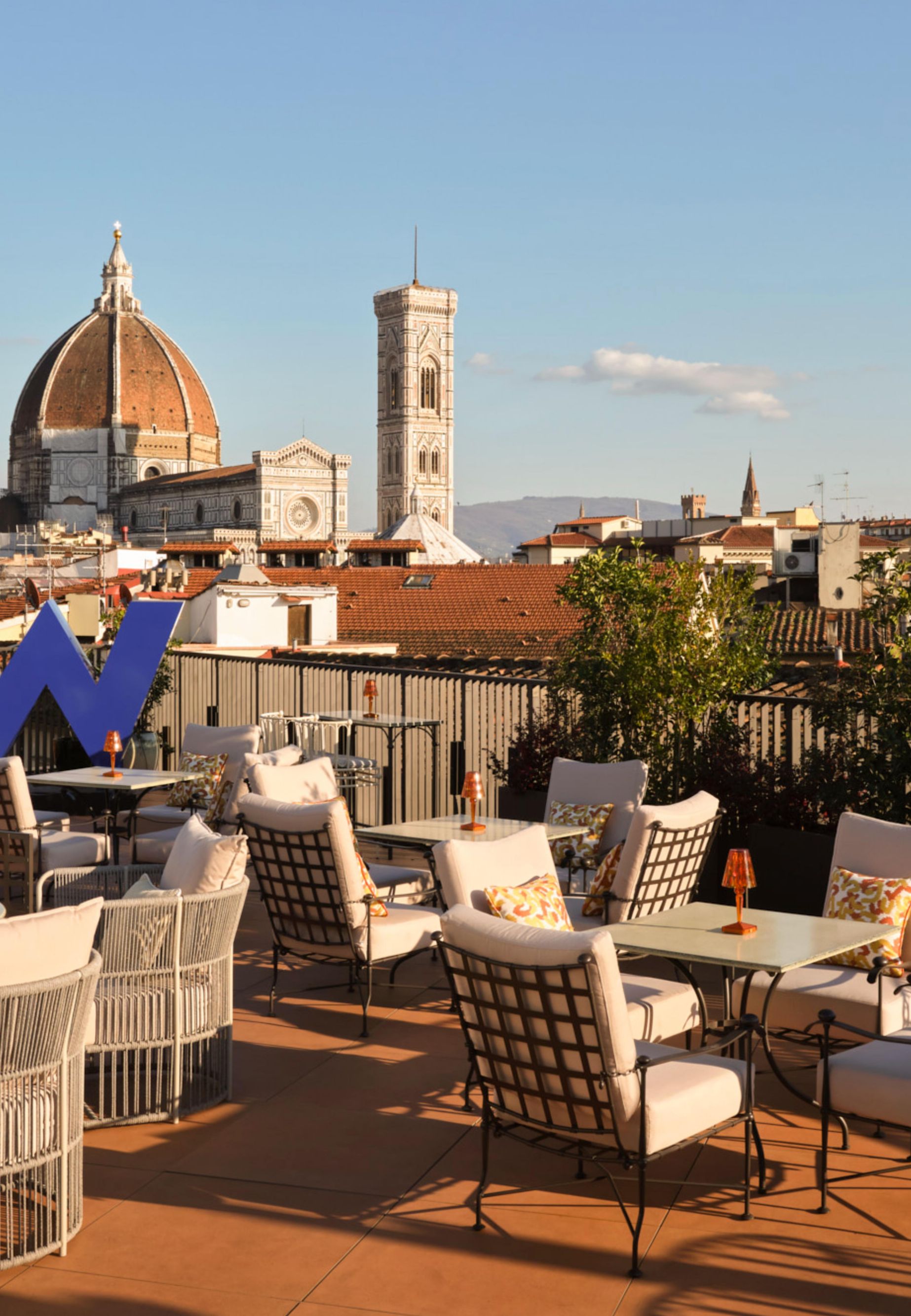 Daytime rooftop terrace w
