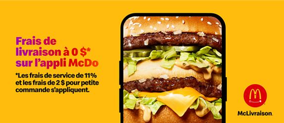 Gros plan d’un Big Mac® sur un écran de téléphone. 