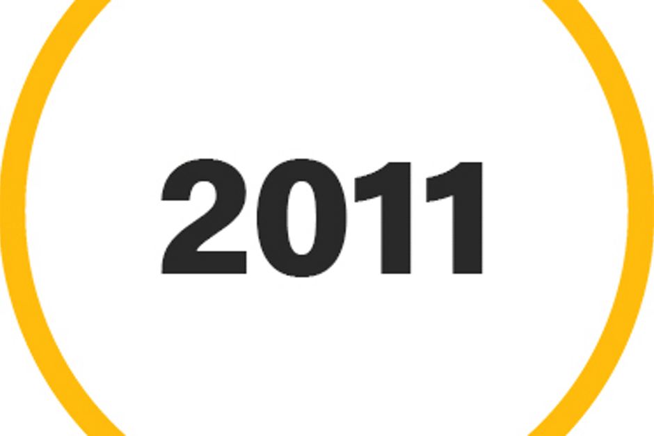 2011 date in yellow circle.