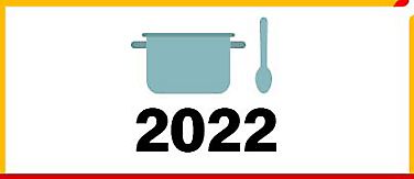 Icon of pot and spoon above 2022 date.