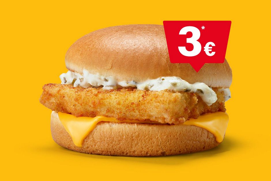 Zu sehen ist Filet-o-Fish für 3 €.