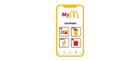 Coupons auf einem Handyscreen