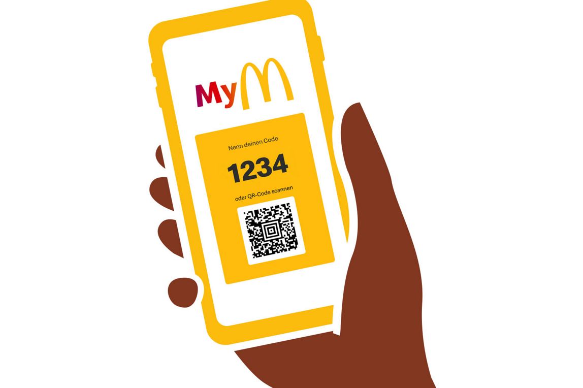 Beispiel eines persönlichen QR Codes mit dem dazugehörigen4-stelligen Code