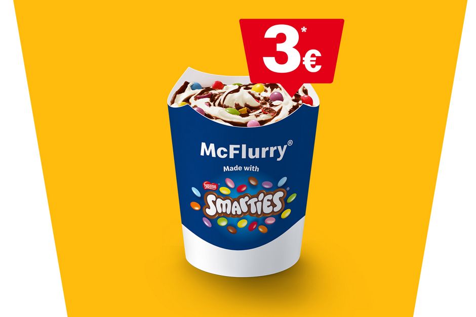 Man sieht einen McFlurry für 3€