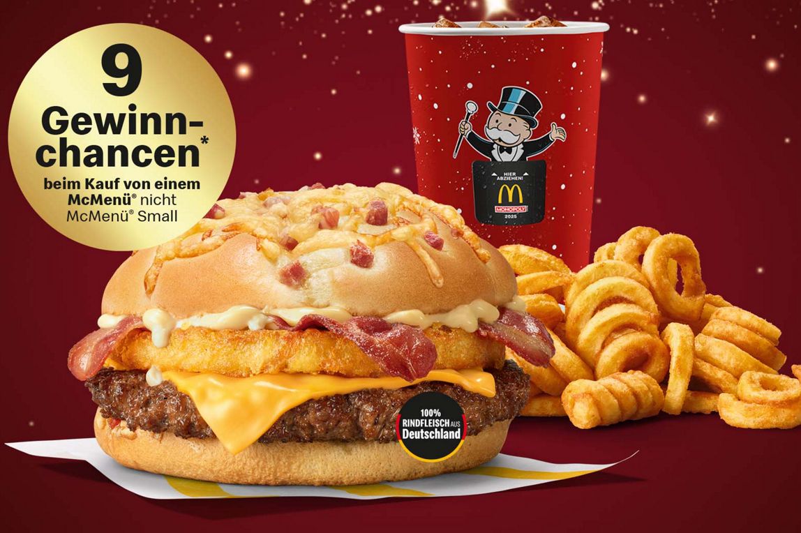 Big Rösti McMenü mit bestickertem Becher und Curly Fries + 9 Gewinnchancen Störer